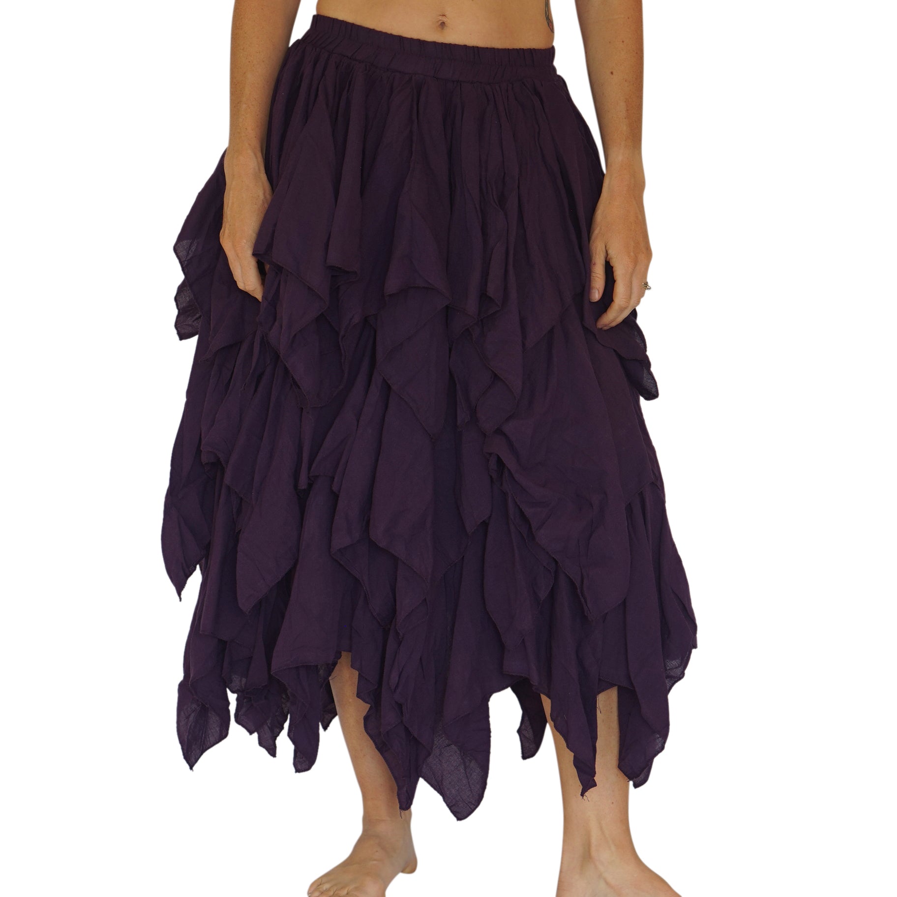 Fay Ragged Cut Skirt - Purple