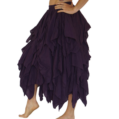 Fay Ragged Cut Skirt - Purple