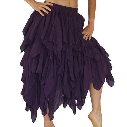 Fay Ragged Cut Skirt - Purple