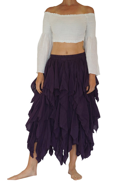 Fay Ragged Cut Skirt - Purple