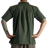 'Merchant' Renaissance Shirt, Short Sleeves - Green - zootzu