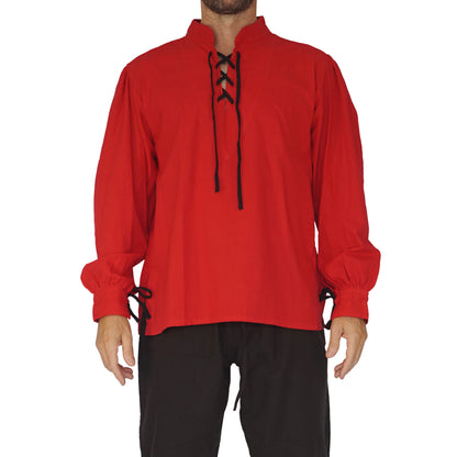 Merchant Shirt High Collar - Red