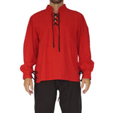 'Merchant' Shirt High Collar - Red