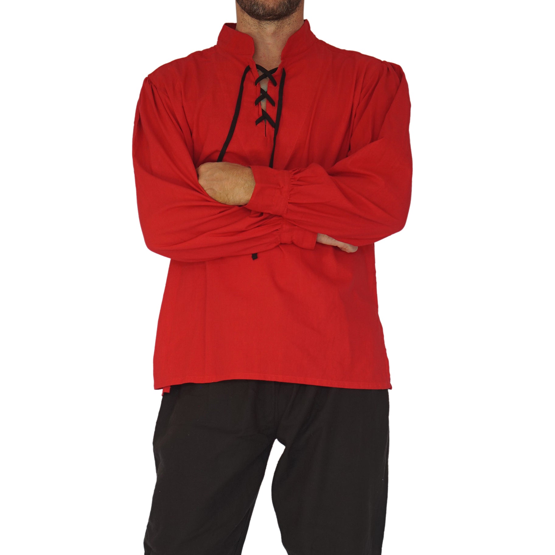 Merchant Shirt High Collar - Red
