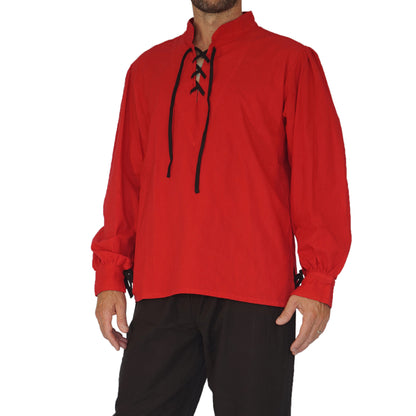Merchant Shirt High Collar - Red