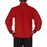 'Merchant' Shirt High Collar - Red