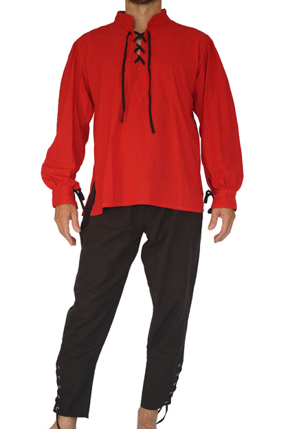 Merchant Shirt High Collar - Red