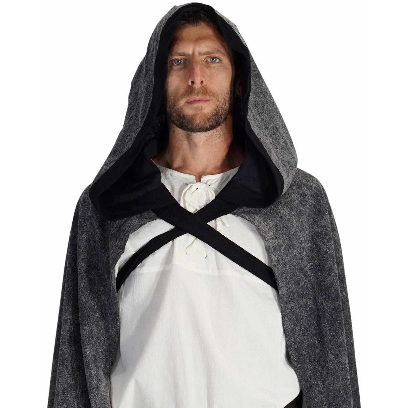 'Hooded Cloak' - Stone Grey/Black - zootzu
