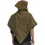 'Hooded Cowl'  Medieval Half Cloak - Stone Green/Black - zootzu
