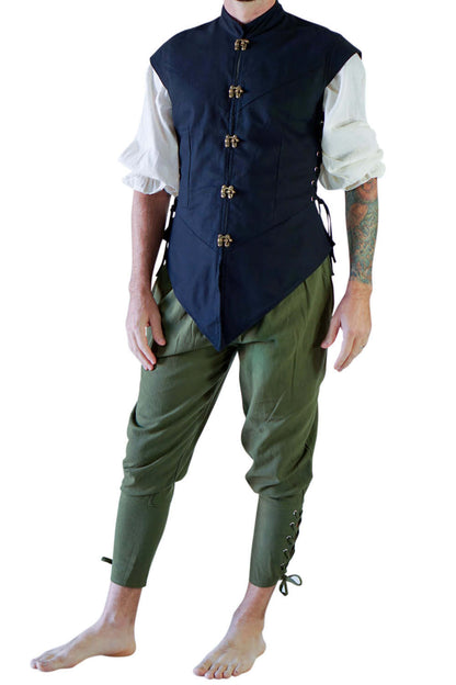 'Doublet' Medieval Vest - Solid Black - zootzu