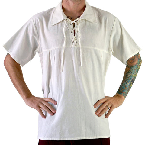 'Renaissance Shirt', Short Sleeves- Cream