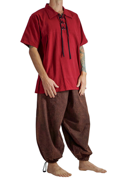 Renaissance Shirt, Short Sleeves - RED - zootzu