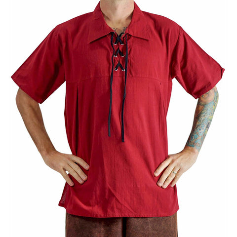 'Renaissance Shirt', Short Sleeves - RED