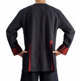 'Pirate Jacket' Silk Trim Shirt - Black/Red - zootzu