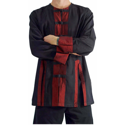'Pirate Jacket' Silk Trim Shirt - Black/Red - zootzu