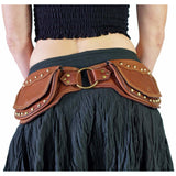 'Scallop' Leather Utility Belt - Brown - zootzu