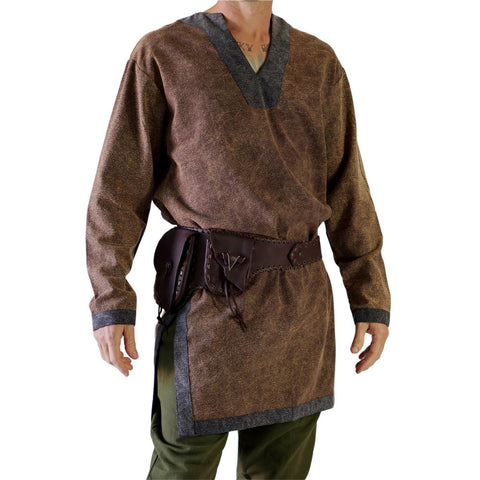 'Viking Shirt' Long Sleeves Medieval - Brown