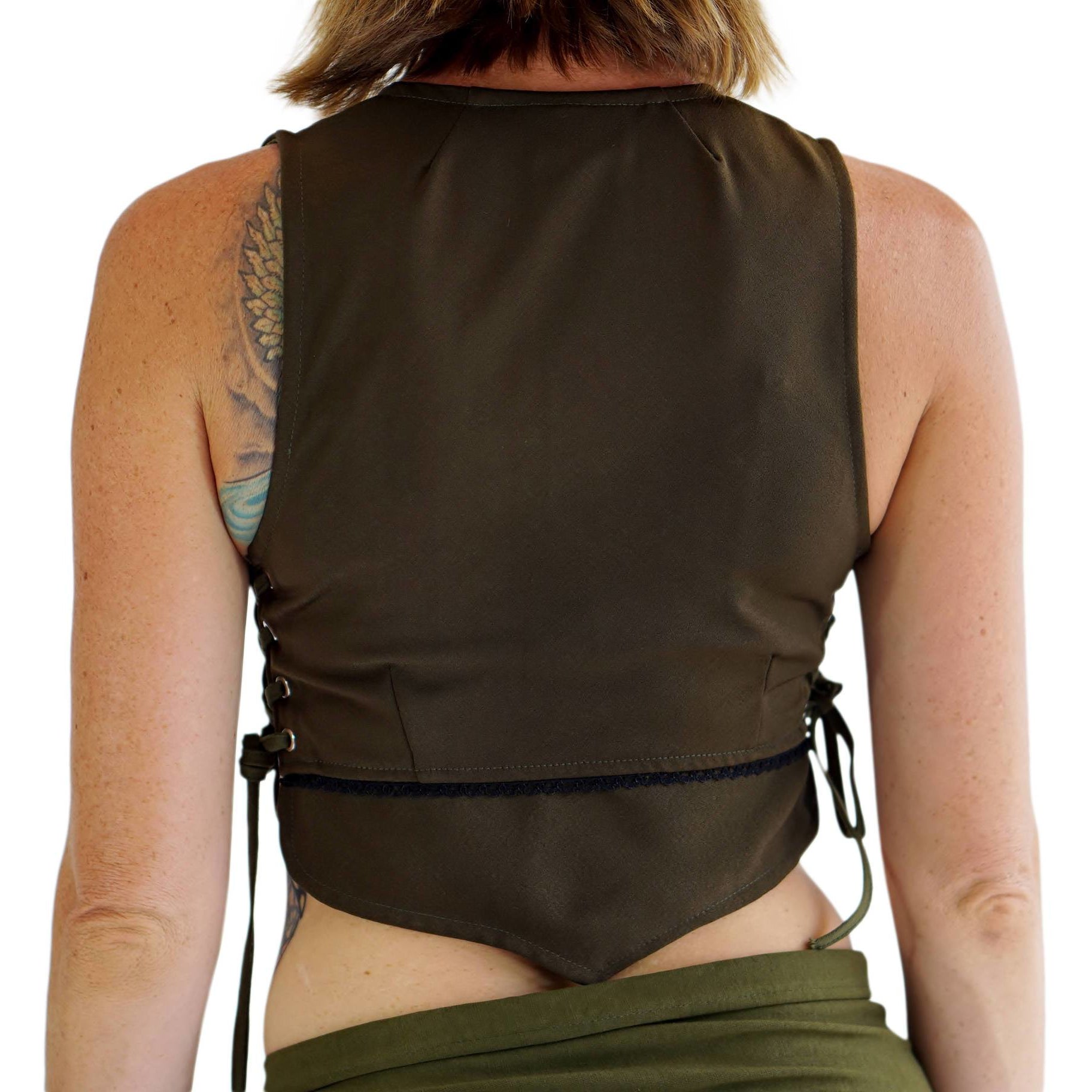 Petal Vest' Boho  Festival - Army Green - zootzu