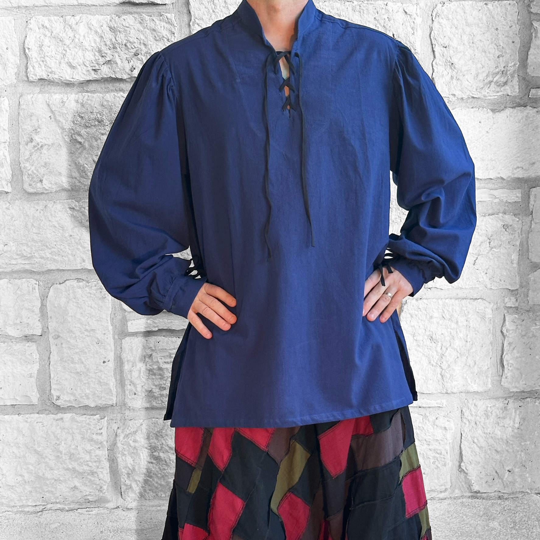 Merchant Shirt High Collar - Dark Blue