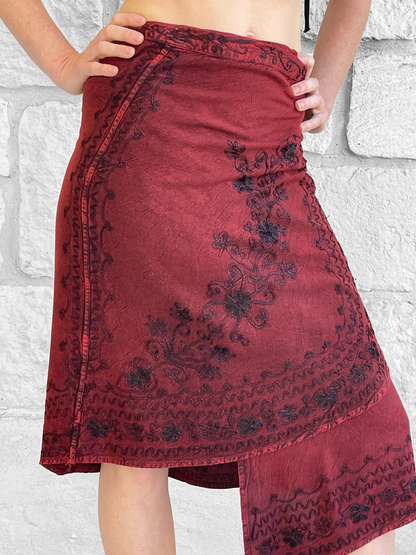 Wrap Skirt Short  - Red