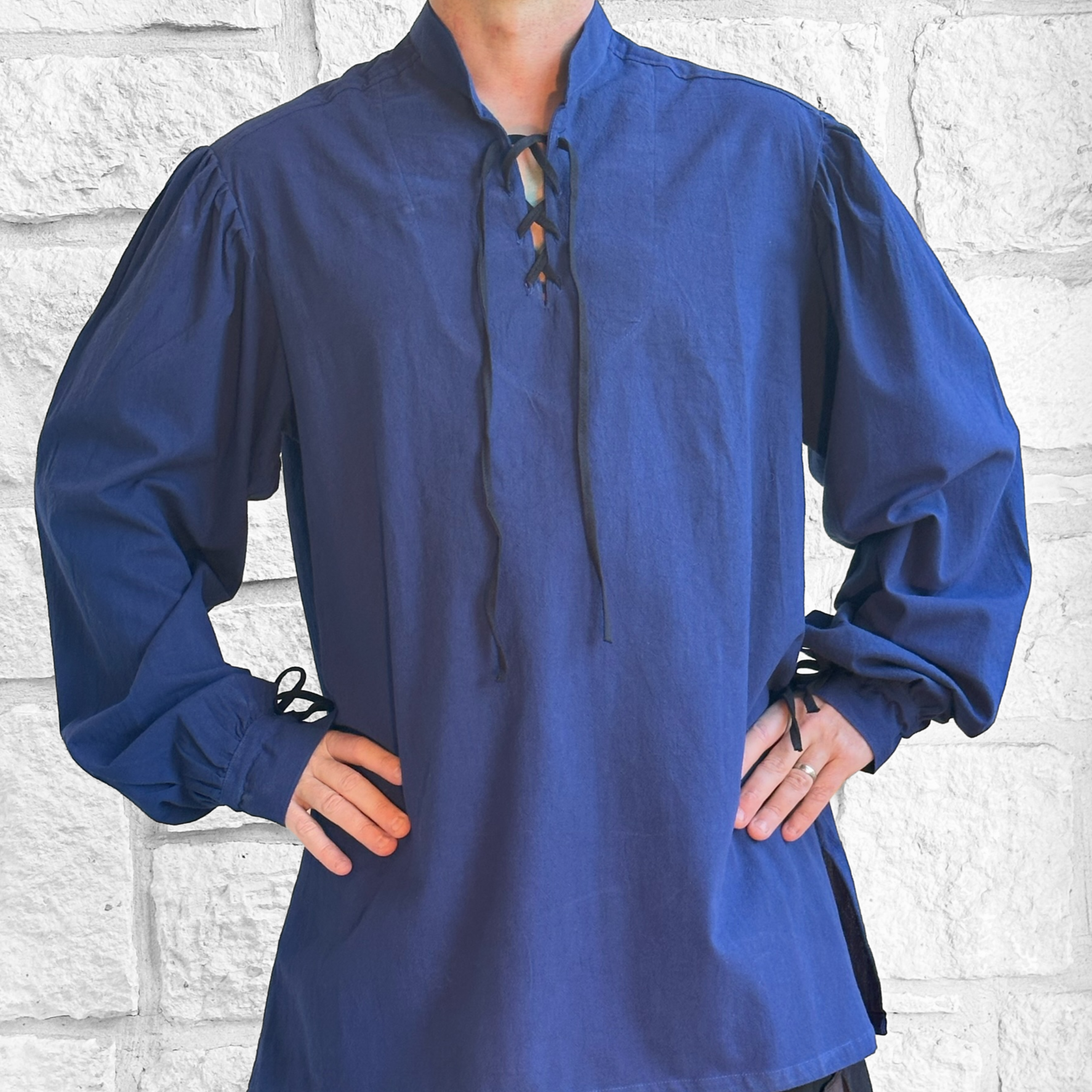 Merchant Shirt High Collar - Dark Blue
