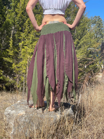 Petal Skirt - Green/Brown