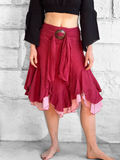 'Willow Two Layer' Skirt - Maroon with Underskirt