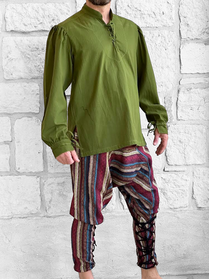 Merchant Shirt High Collar - Fern Green