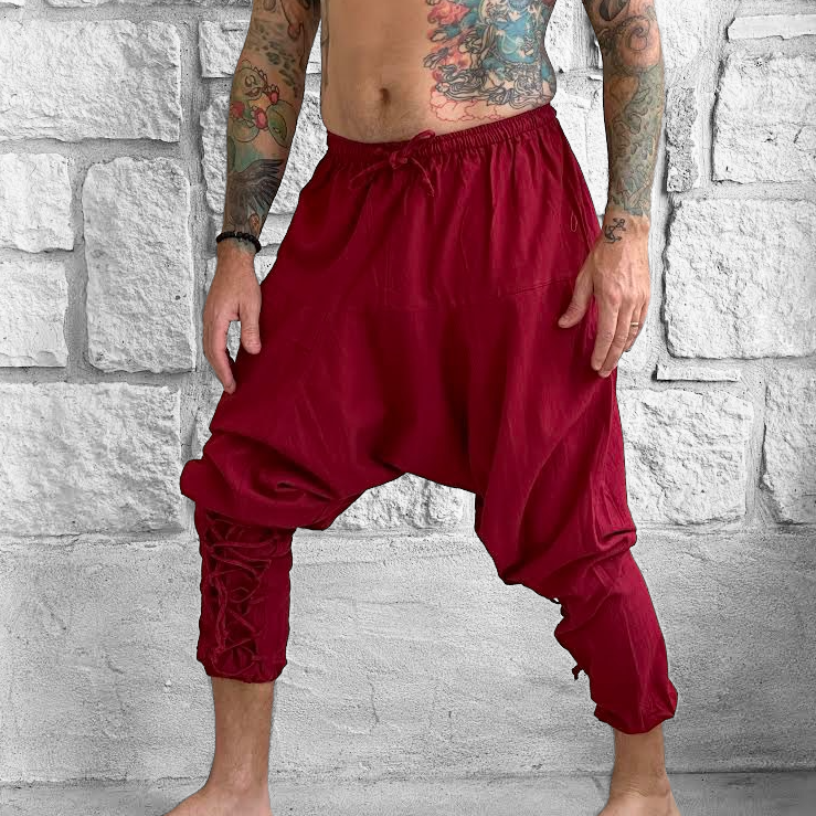 Scallywag' Pants, Pirate, Harem, Jester - Dark Red – Zootzu Garb