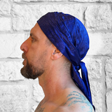 'Pirate Bandana' Medieval Hat, Silk - Dark Blue