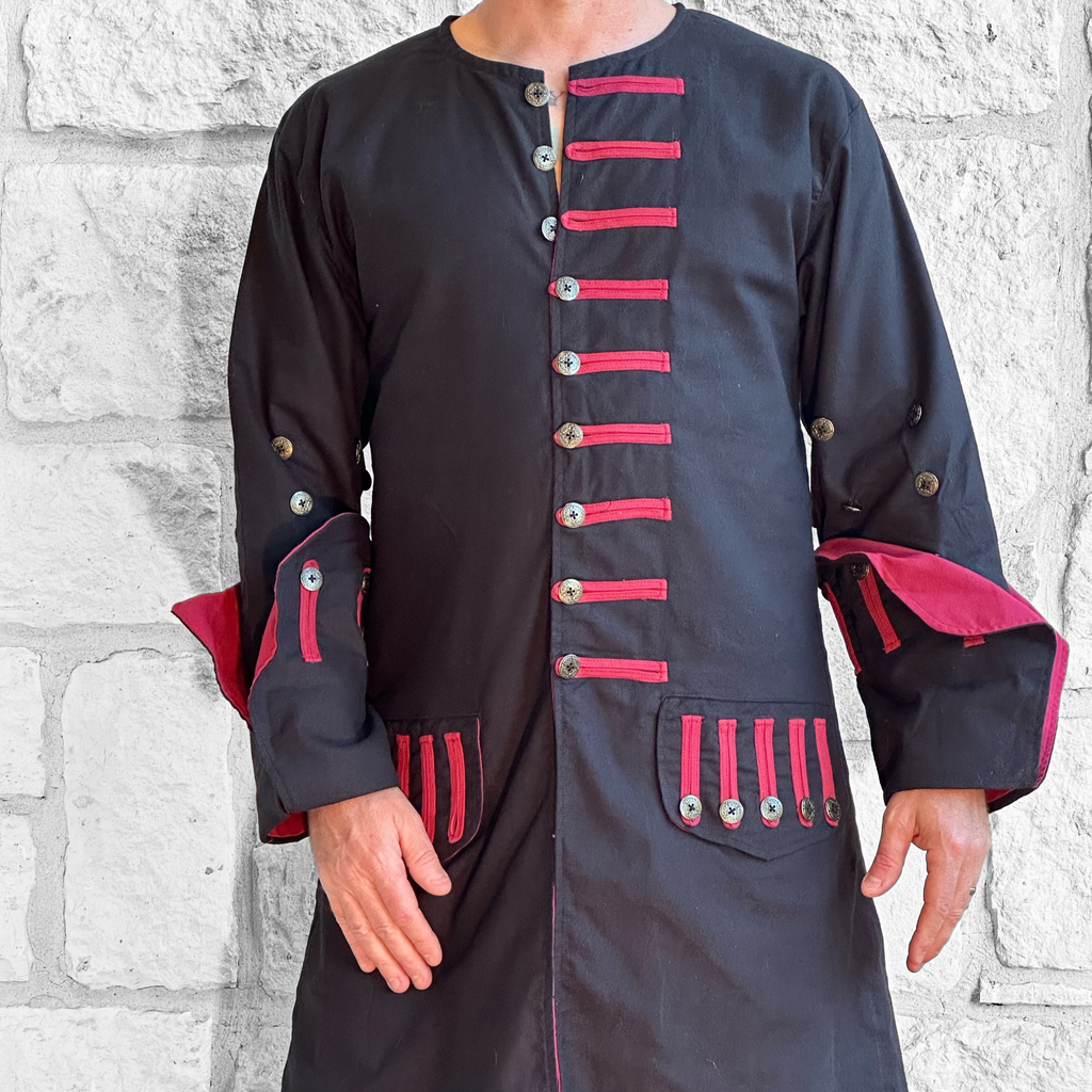 Pirate Jacket Black Red Zootzu Garb