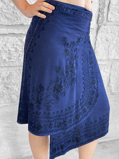 Wrap Skirt Short - Blue