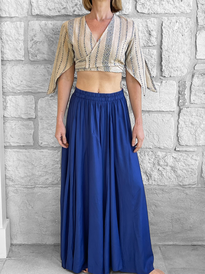 Wrap Around Top - Cream Patterned