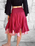 'Willow Two Layer' Skirt - Maroon with Underskirt