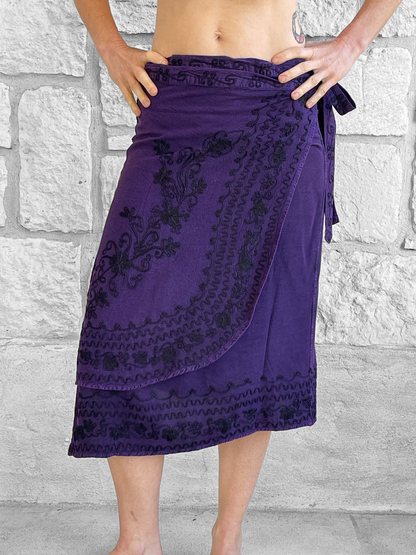 Wrap Skirt Short - Purple