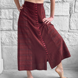 'Long Plaid Skirt' Renaissance Festival - Dark Red