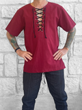 'Freeman' Medieval Viking Shirt - Maroon Red