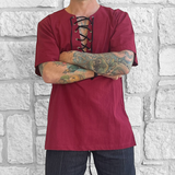 'Freeman' Medieval Viking Shirt - Maroon Red