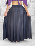 'Sadie' Long Flowing Skirt - Rayon Black