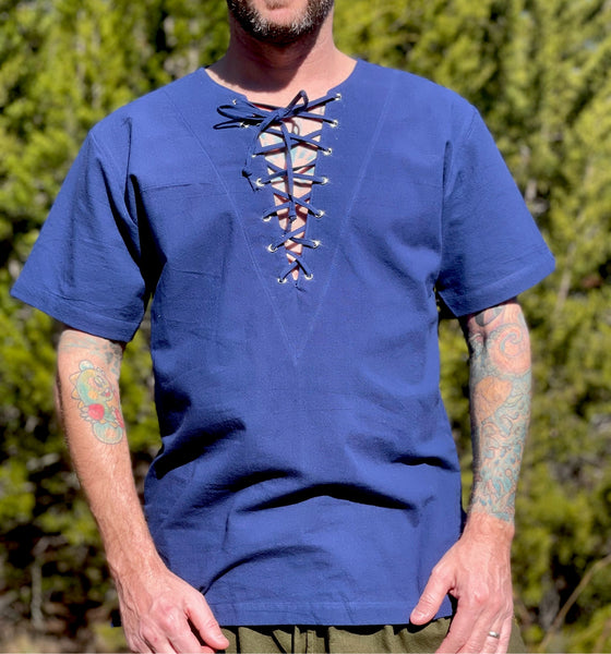 'Freeman' Medieval Shirt - Dark Blue