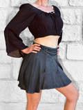 SALE! ‘Short Pixie Skirt' Embroidered Rayon - Gray