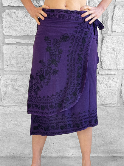 Wrap Skirt Short - Purple