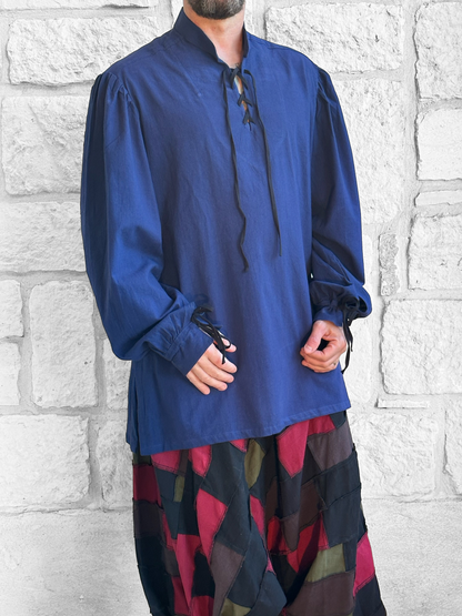 Merchant Shirt High Collar - Dark Blue