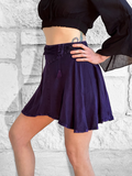 'Short Pixie Skirt' Embroidered Rayon - Purple
