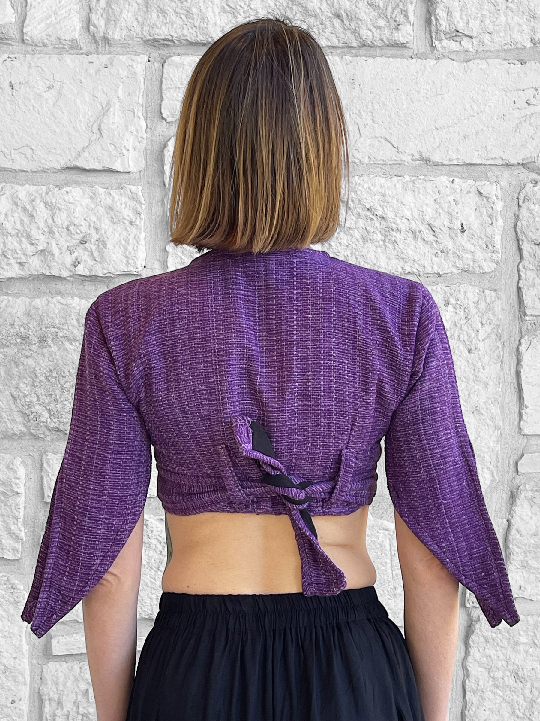 Wrap Around Top - Patterned Purple