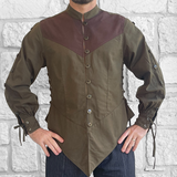 'Doublet with Sleeves' - Green/Brown