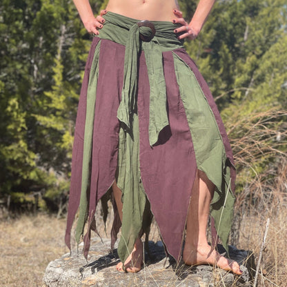 Petal Skirt - Green/Brown