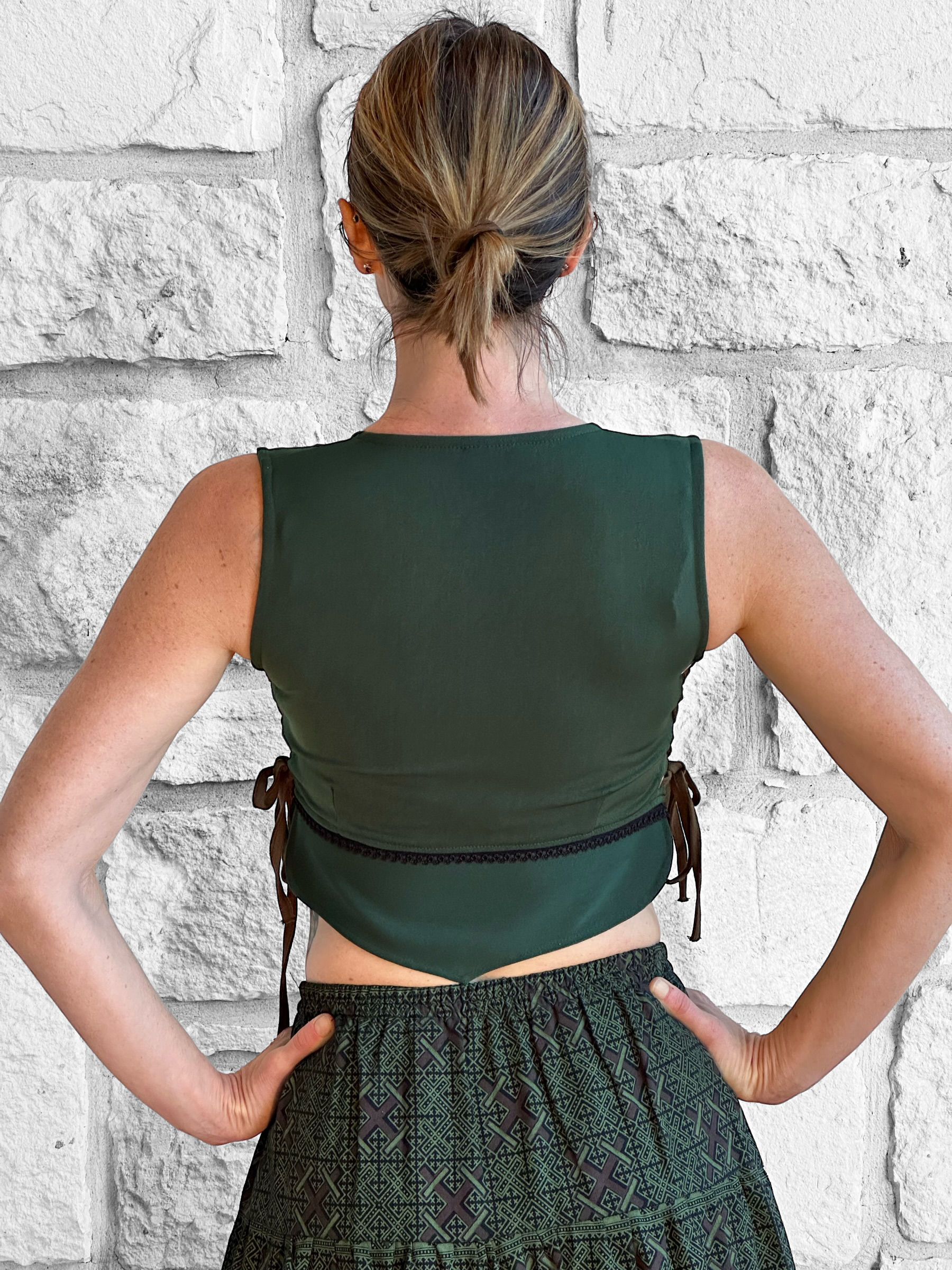 Petal Vest - Dark Green