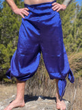 'Wrap Pants' Silk Blue