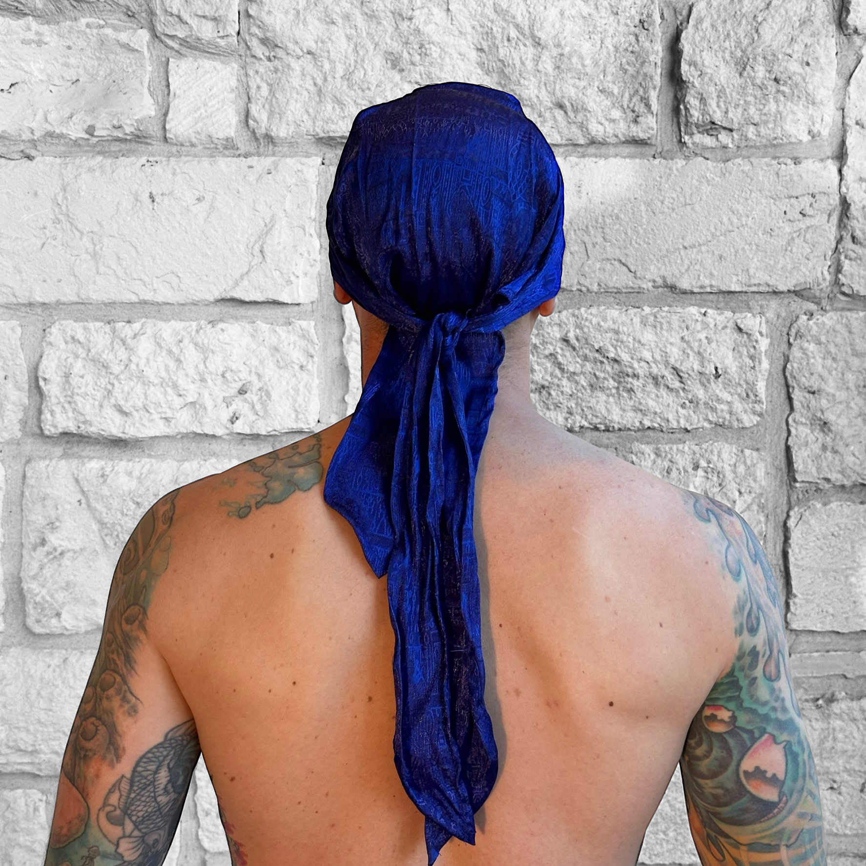 Pirate Bandana Hat, Silk - Dark Blue